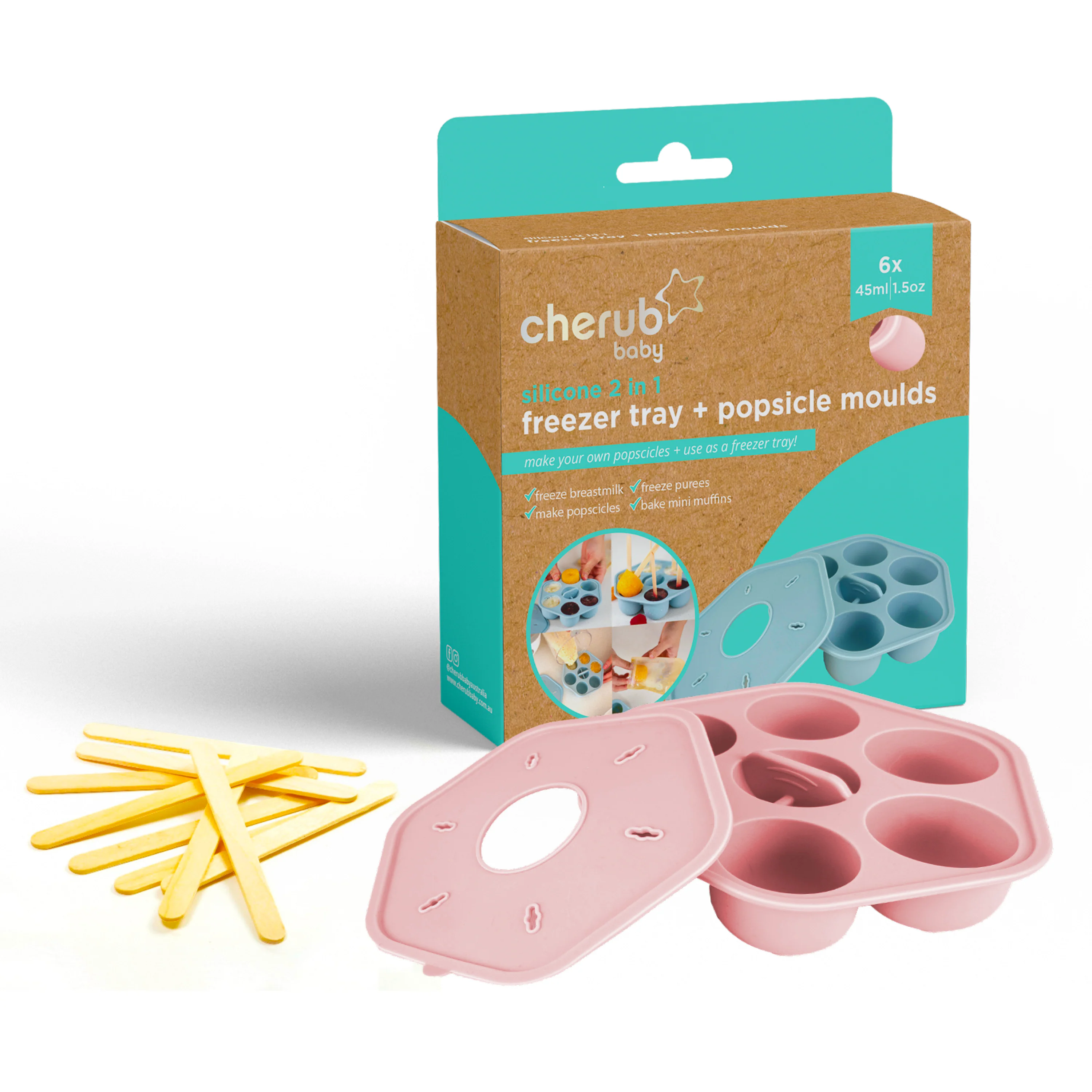 Silicone Baby Food Freezer Trays & Icy Pole Moulds - Dusty Rose - Image 9