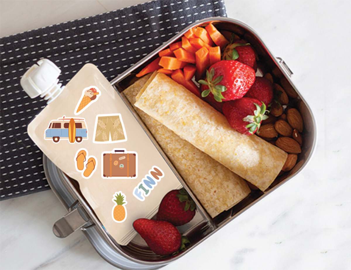 Customizable Letter & Picture Stickers 130+pk for Reusable Pouches | SUMMER VIBES - Image 7