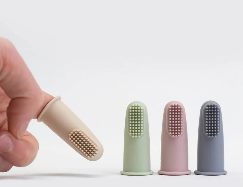 Silicone Baby Finger Toothbrush & Case - Dusty Rose - Image 5