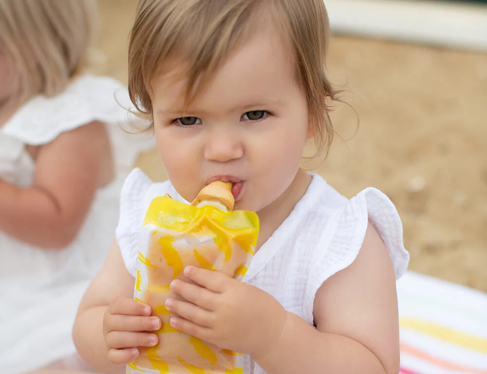 Silicone Food Pouch Soft Spouts 2PK - Mimosa/ Caramel - Image 5