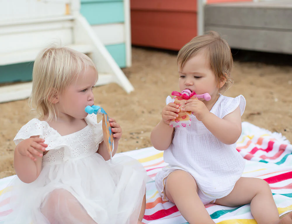 Silicone Food Pouch Soft Spouts 2PK - Peach/ Blush - Image 5