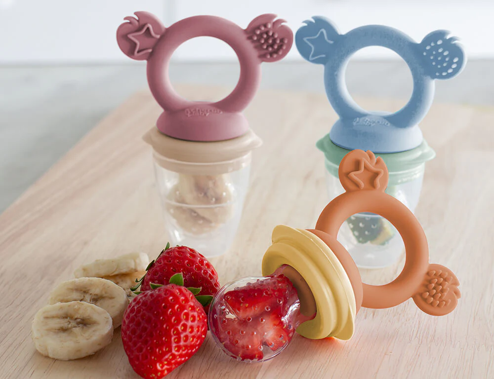Silicone Baby Fresh Food Feeder / Fruit Feeder - Cerulean & Sage - Freezer Safe - Image 3