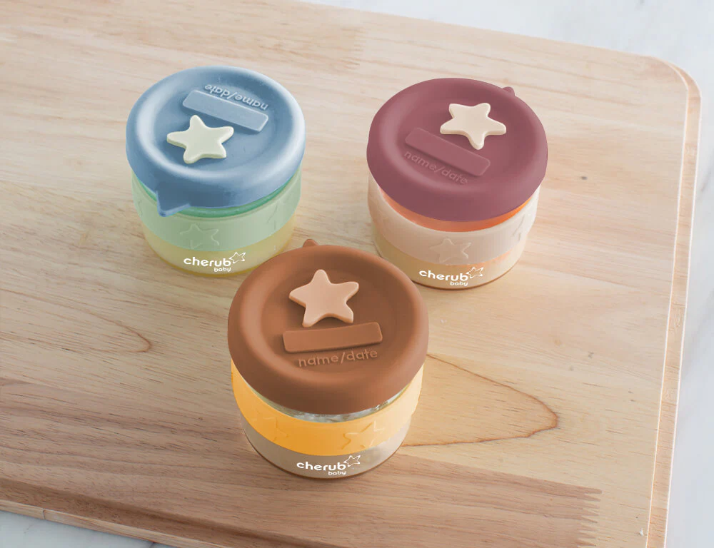 Silicone & Glass Baby Food Storage Containers 3PK 120ml - Cerulean Sage - Puree Containers - Freezer Safe - Image 6