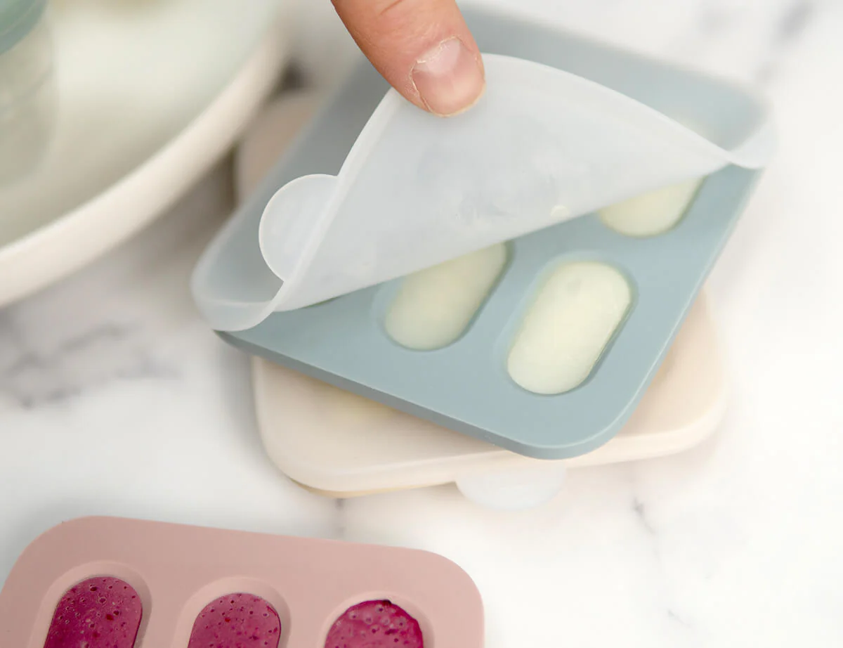 Silicone Baby Nibble Freezer Tray  - Cerulean & Sage 2PK - Image 4