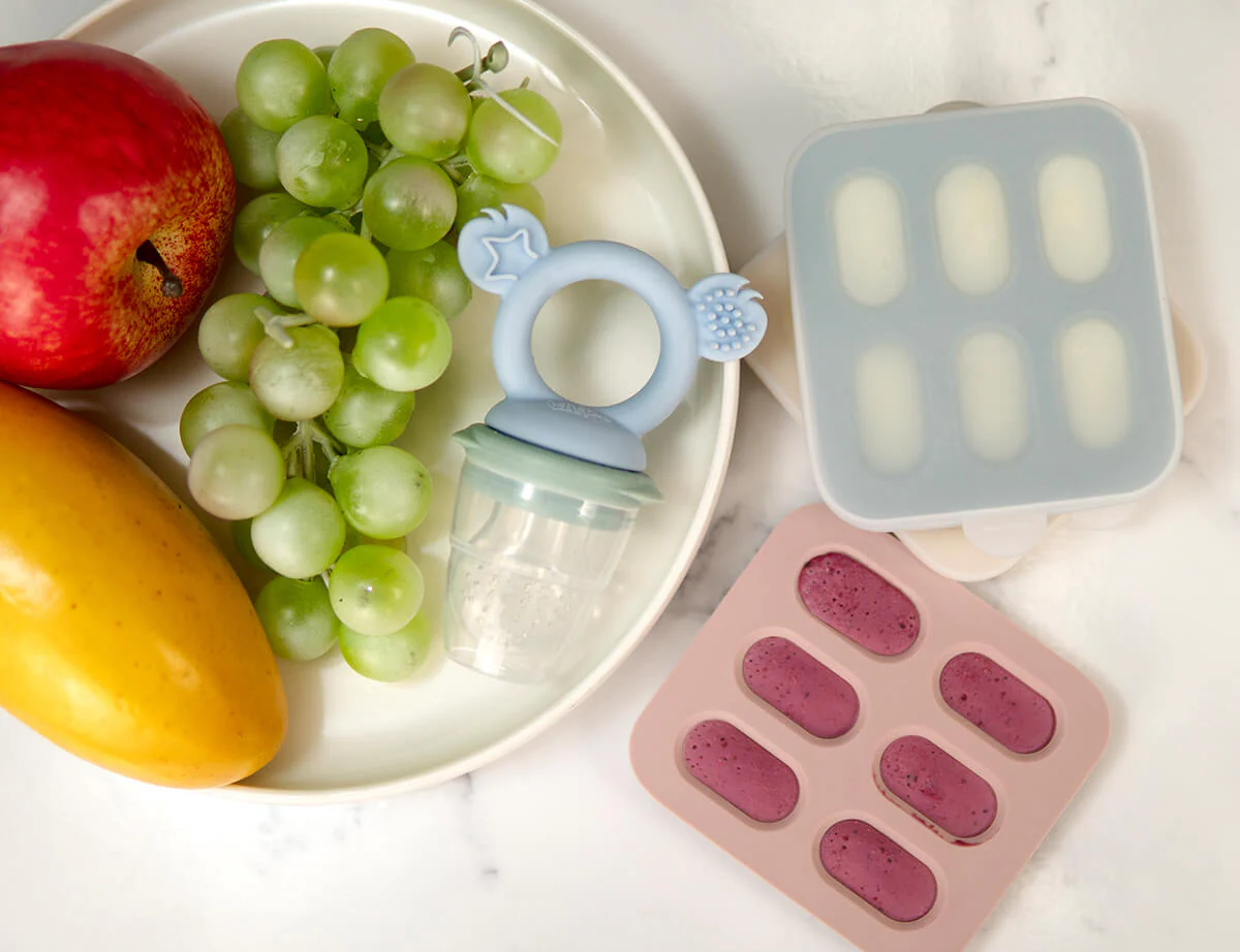 Silicone Baby Nibble Freezer Trays - Dusty Rose & Sand 2PK - Image 9