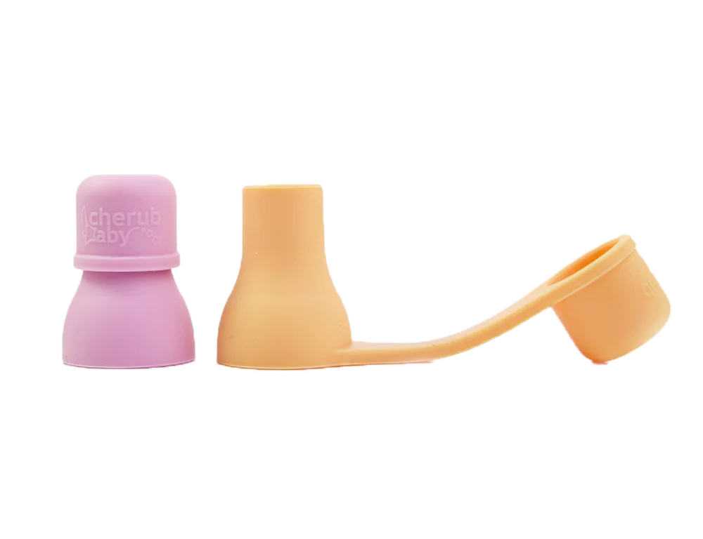 Food Pouch Spoons 2PK (PINK & ORANGE) + Food Pouch Spouts 2PK (PINK & ORANGE) - Image 3