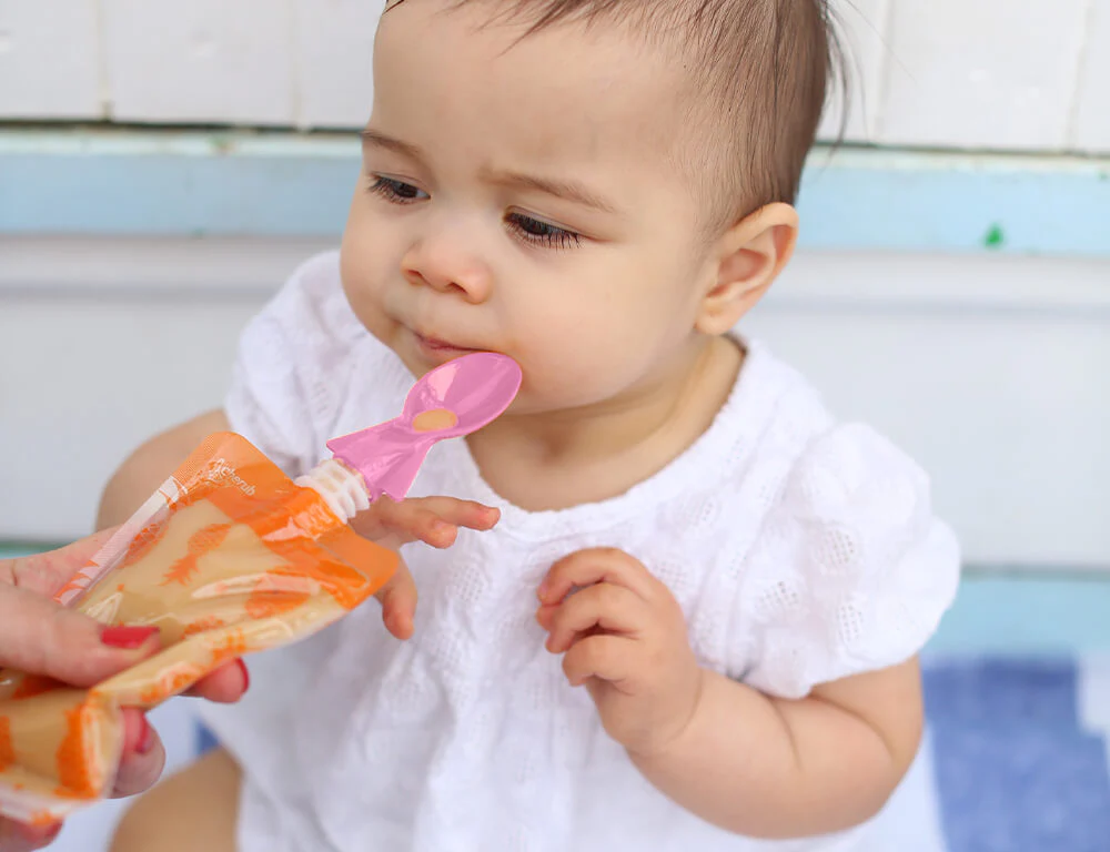 Universal Food Pouch Spoons 2 pack - Peach & Blush - Image 3