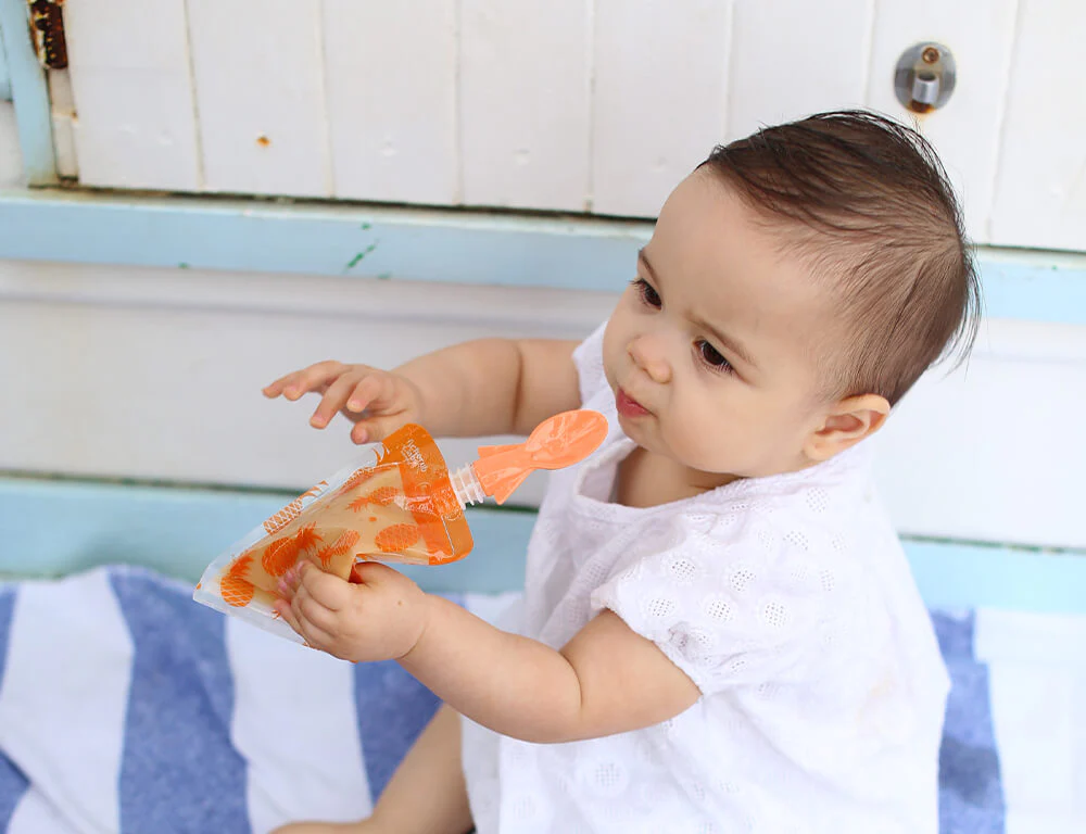 Universal Food Pouch Spoons 2 pack - Peach & Blush - Image 4