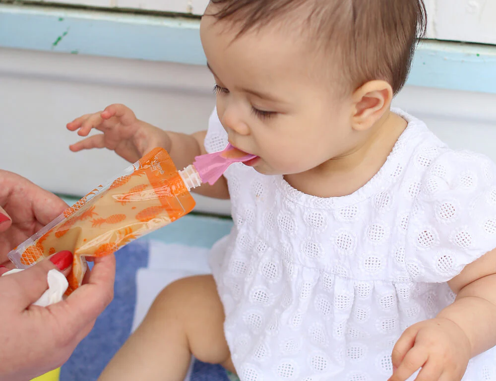 Universal Food Pouch Spoons 2 pack - Peach & Blush - Image 5